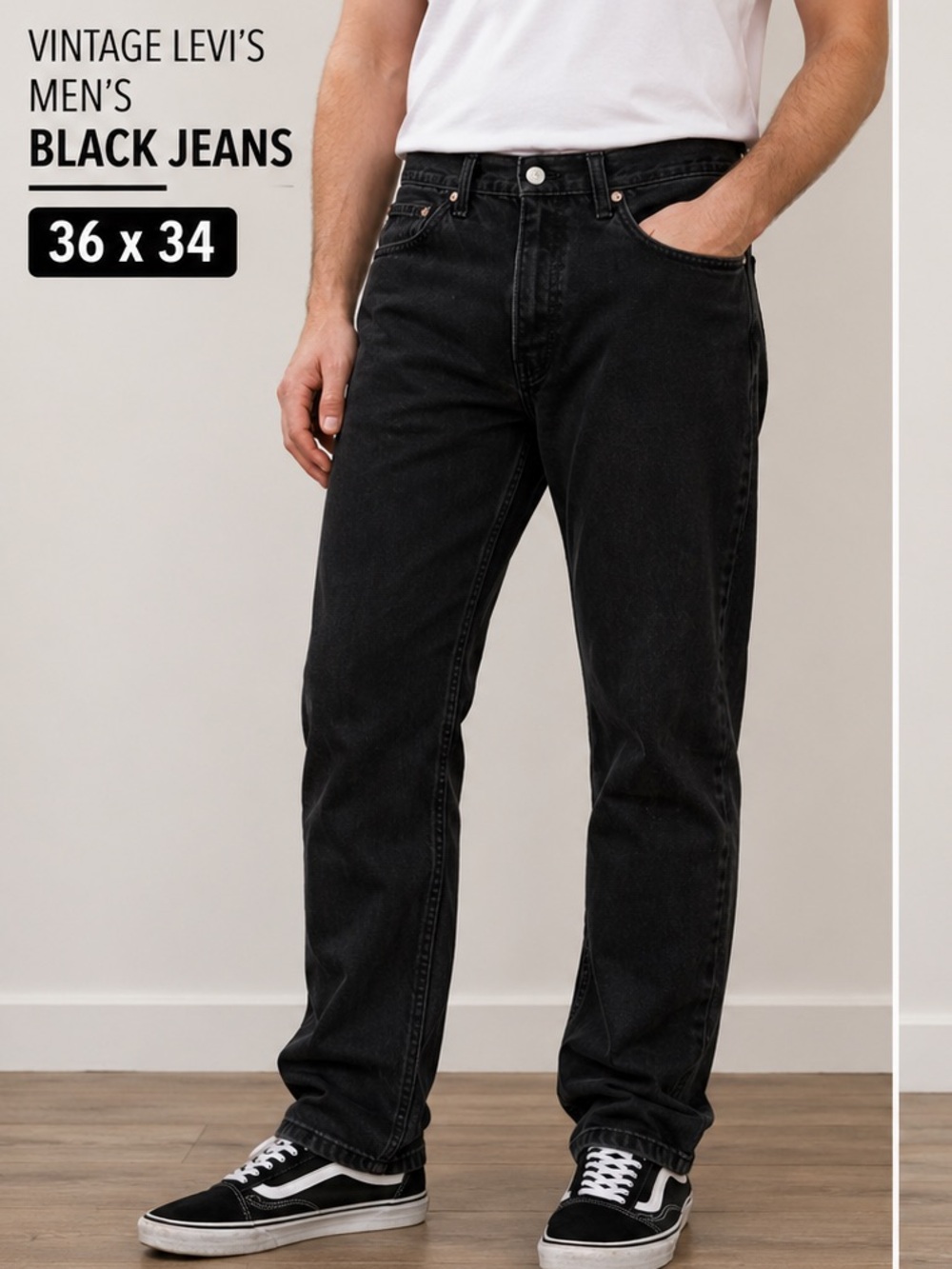 Vintage Levi’s Men's Black Jeans 36x34
